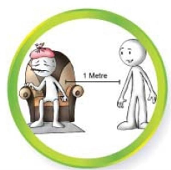 اگر مبتلا به آفلوانزا هستید حداقل یک متر از سایر افراد فاصله بگیرید.