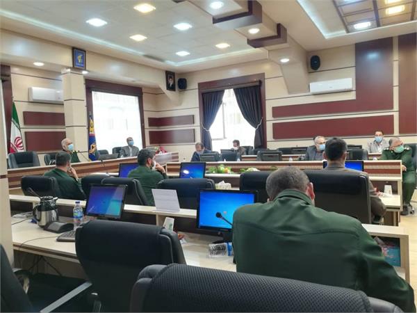 برگزاری جلسه ای در قرارگاه عملیاتی طرح سردار شهید سلیمانی (طرح مدیریت اپیدمی کووید 19 در گام چهارم )
