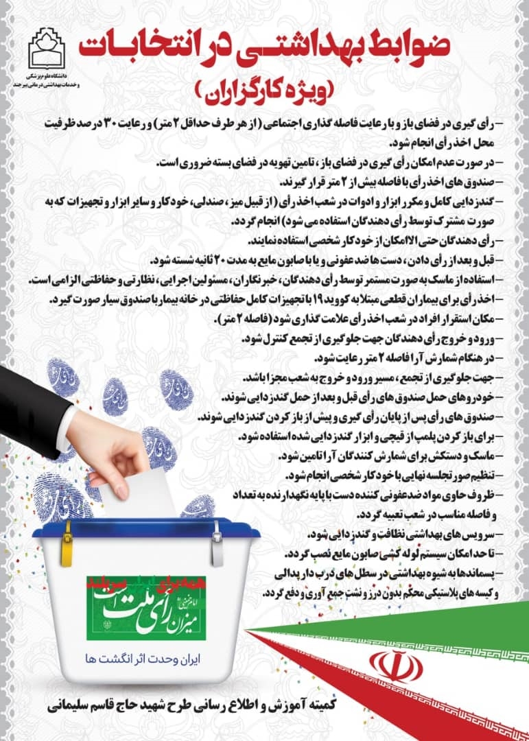 پروتکل های بهداشتی انتخابات 1400